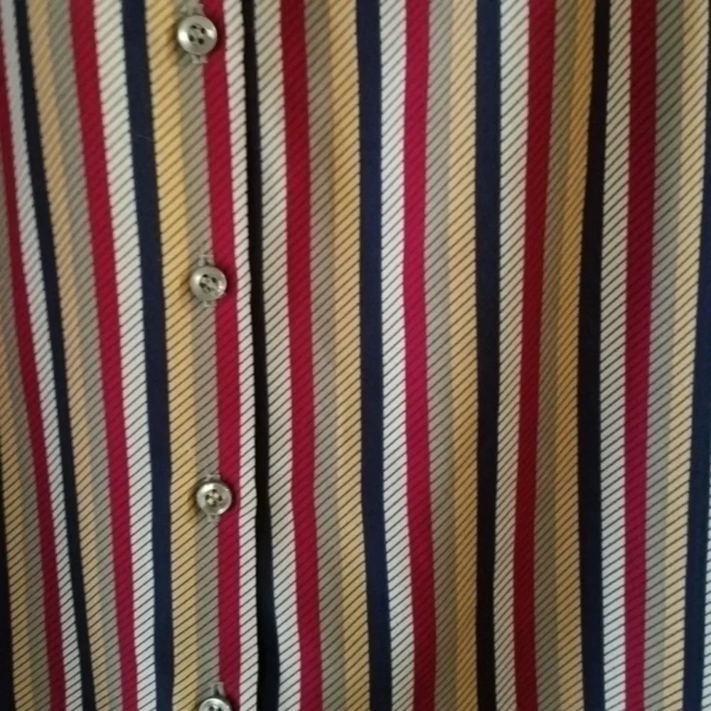 Koret Vintage Exaggerated Sleeve Stripe‎ Button Down Bow Tie Blouse